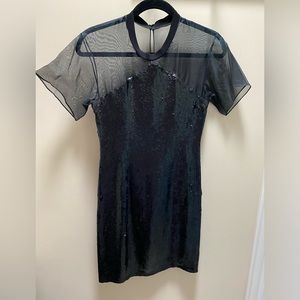 NWT - theyskens’ theory black sequin dress - size 0